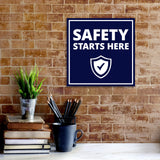 Square Plus Safety Starts Here Wall or Door Sign | Police First Responders Appreciation Signage