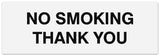 Signs ByLITA Basic No Smoking Thank You Sign - Laser-Engraved Lettering | Durable ABS Plastic | Vibrant Colors | Powerful Foam Tape