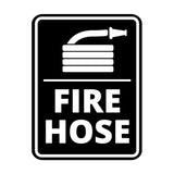 Signs ByLITA Portrait Round Fire Hose Door or Wall Sign Easy Installation | Health And Safety | Building And Danger Signs