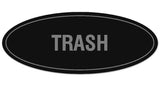 Signs ByLITA Oval Trash Sign - Laser-Engraved Lettering | Durable ABS Plastic | Vibrant Colors | Powerful Foam Tape
