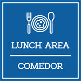 Signs ByLITA Square Lunch Area Door or Wall Sign | Spanish Bilingual Business And Office Signs