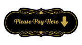 Signs ByLITA Designer Please Pay Here Wall or Door Sign