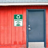 Portrait Round Plus Recycle Used Batteries Here Door or Wall Sign | Health & Safety Signage