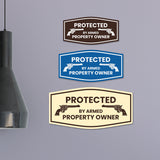 Fancy Protected by Armed Property Owner .45 Wall or Door Sign