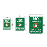 Portrait Round Plus No Dumping Protect Our Environment Wall or Door Sign | Health & Safety Signage