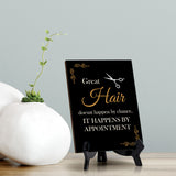 Hairdressers and Stylists 6 x 8" Table Signs | Easy Installation | Front Desk Decorative Hair Style Signs
