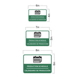 Classic Framed Plus Production Schedule Wall or Door Sign | Bilingual Spanish and English Workplace Safety Signage