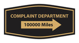 Signs ByLITA Fancy Complaint Dept. 100000 Miles Arrow Funny Office Wall or Door Sign