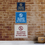 Signs ByLITA Square No Guests Permitted In This Area Wall or Door Sign