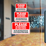 Classic Framed Plus Please No Deliveries On This Porch / No dejar paquetes en esta puerta Por favor Door or Wall Sign | Business & Warehouse Signage