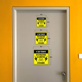 Square Plus Caution Extreme Gaming Inside Wall or Door Sign | Easy Installation | Gaming Room Signage