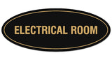Signs ByLITA Oval Electrical Room Sign - Laser-Engraved Lettering | Durable ABS Plastic | Vibrant Colors | Powerful Foam Tape