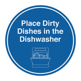 Signs ByLITA Circle Place Dirty Dishes in the Dishwasher Wall or Door Sign