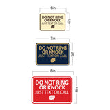 Signs ByLITA Classic Framed Do Not Ring Bell or Knock Please Text or Call Entrance Wall or Door Sign
