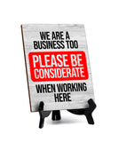 Remote Working Etiquette Sign|Café or Restaurant Co-Working Table Sign with Acrylic Stand (6x8“)