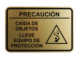 Signs ByLITA Classic Framed Precaución Caída de Objetos Lleve Equipo de protección Door or Wall Sign Easy Installation | Health And Safety | Building And Hospitality