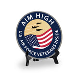 Signs ByLITA Honor Veterans with Military Table Signs | US Pride | Perfect Gift for Coworkers or Family Table Sign (5x5)