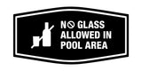 Signs ByLITA Fancy No Glass Allowed In Pool Area Outdoors Wall or Door Sign