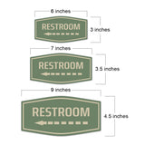 Fancy Plus Restroom (Left Arrow) Wall or Door Sign | Business and Workplace Bathroom Signage