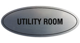 Signs ByLITA Oval Utility Room Sign - Laser-Engraved Lettering | Durable ABS Plastic | Vibrant Colors | Powerful Foam Tape