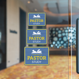 Classic Framed Plus Pastor Study Door or Wall Sign | Church and Place of Worship Signs