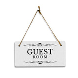 Guest Room 5x10 Hanging Plus Wall or Door Sign | Rustic Twine | Range of Vibrant Decor Styles | Room Signs For Home and Business