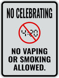 Portrait Round Plus No Celebrating No Vaping Or Smoking Allowed. Wall or Door Sign | Funny Office Décor