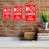 Portrait Round Plus No comer en el vestidor Wall or Door Sign | Spanish Dressing Room Retailer Signage