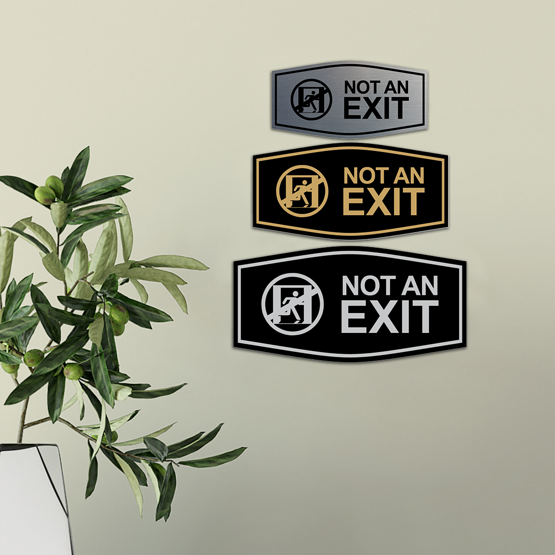 Fancy Not an Exit (Running Man) Wall or Door Sign