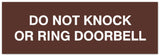 Signs ByLITA Basic Do not knock or ring doorbell Sign - Laser-Engraved Lettering | Durable ABS Plastic | Vibrant Colors | Powerful Foam Tape