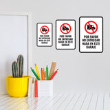Portrait Round Plus Por favor no entregar nada en este garaje Wall or Door Sign | Bilingual | Warehouse Sign