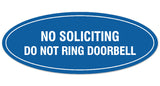 Signs ByLITA Oval No Soliciting Do Not Ring Doorbell Sign - Laser-Engraved Lettering | Durable ABS Plastic | Vibrant Colors | Powerful Foam Tape