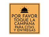 Square Plus Por Favor Toque La Campana Para Citas y Entregas Wall or Door Sign | Spanish | Health & Safety Warehouse Business Signage