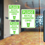 Portrait Round Plus Please Recycle Unwanted Copies Door or Wall Sign | Office Housekeeping Signage