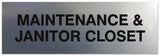 Signs ByLITA Basic Maintenance & Janitor Closet Sign - Easy Installation | Durable Material