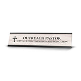 Church Leader Role and Titles 2 x 10" Desk Sign with Aluminium Frame