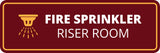 Standard Plus Fire Sprinkler Riser Room Door or Wall Sign | Business and Workplace Safety Signage