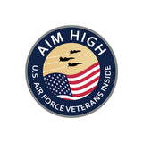Circle Plus Aim High: U.S. Air Force Veterans Inside Door or Wall Sign Honor Veterans with Military Signs | US Pride | Veteran Gratitude and Discount Signs
