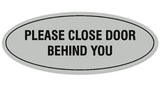 Signs ByLITA Oval Please Close Door Behind You Sign - Laser-Engraved Lettering | Durable ABS Plastic | Vibrant Colors | Powerful Foam Tape