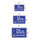 Classic Framed Plus You Are Entering A Food Production Area Wash Your Hands Wall or Door Sign | Health & Safety Warning Signage