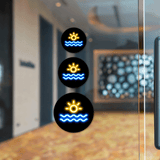 Circle Plus Sun Neon Graphic Style Wall or Door Sign | Live Streamer Gaming Themed Decoration
