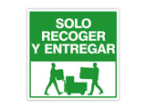 Square Plus Solo Recoger y Entregar Wall or Door Sign | Spanish | Health & Safety Warehouse Business Signage