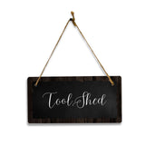 Tool Shed 5x10 Hanging Plus Wall or Door Sign | Rustic Twine | Range of Vibrant Decor Styles | Room Signs For Home and Business