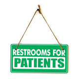 Restrooms For Patients 5x10 Hanging Plus Wall or Door Sign | Rustic Twine | Doctor and Hospital
