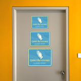 Classic Framed Plus Quiet Reverence Guided Spirit Door or Wall Sign | Church and Place of Worship Signs