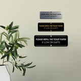 Signs ByLITA Standard Please Refill the Toilet Paper if Low or Empty Door or Wall Sign Easy Installation | Shared Accommodation | Sign for Home, Business, AirBNB and Office Spaces