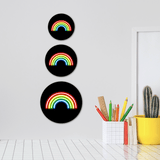 Circle Plus Rainbow Neon Graphic Style Wall or Door Sign | Live Streamer Gaming Themed Decoration