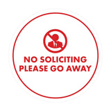 Circle No Soliciting Please Go Away Wall or Door Sign