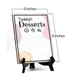 Today's Desserts 6x8 Dry Wipe Table Sign Easy Installation | Restaurant & Bar | Perfect To Clearly Direct Customers & Advertise Specials | No Pen Included