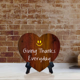 Giving Thanks Everyday Heart Table Sign with Acrylic Stand (6x5") | Religious Home Decor